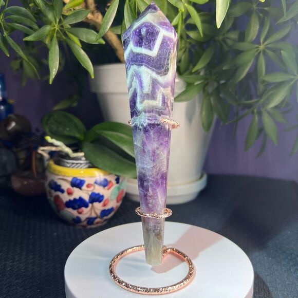 Dream Amethyst Crystal Meditation Scepter Wand with‎ Stand (4) - Picture 6 of 11